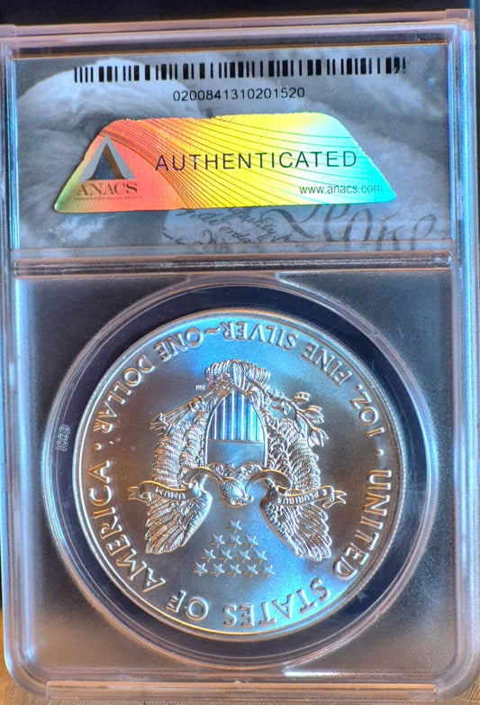 2016 American Silver Eagle One Dollar Coin Graded by ANACS as Near Perfect MS69