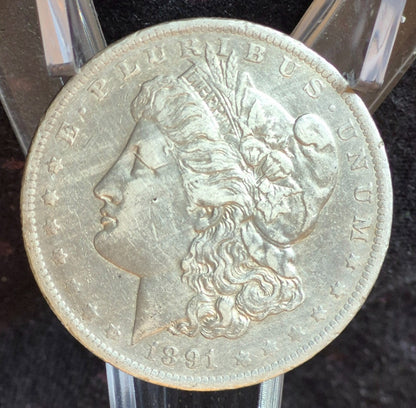 1891-O Morgan Dollar XF-AU Circulated Details 90% Silver $1 U.S Coin Harder Date