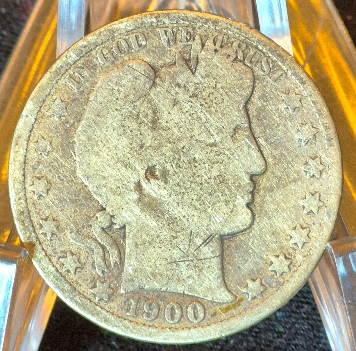 1900 New Orleans Barber Half Dollar 90% Silver 50C Good+ Partial Motto
