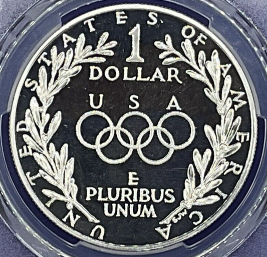 1988-S $1 SILVER PROOF Olympic 🏆 Commemorative Dollar PCGS PR69 DCAM BLUE LABEL