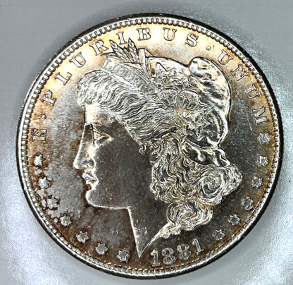 1881 S Morgan $1 Dollar 90% Silver BU Obverse Toned Uncirculated Coin