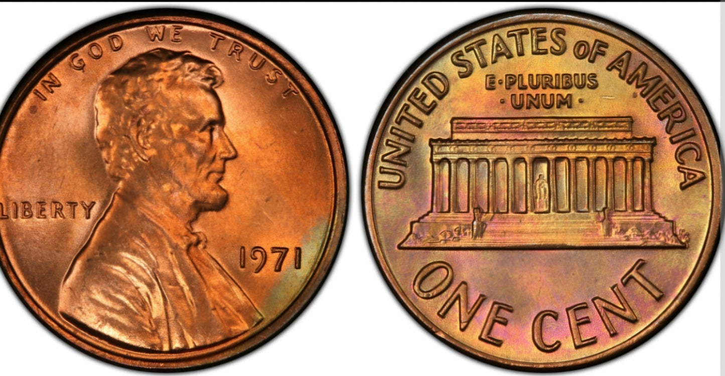 1971 P Lincoln Memorial BU Brilliant Uncirculated 1C From 🔥OBW Bank Roll🔥