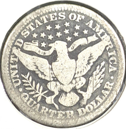 1913 Barber Silver Quarter 90 % SILVER Much Harder Date Coin Very Good Condition