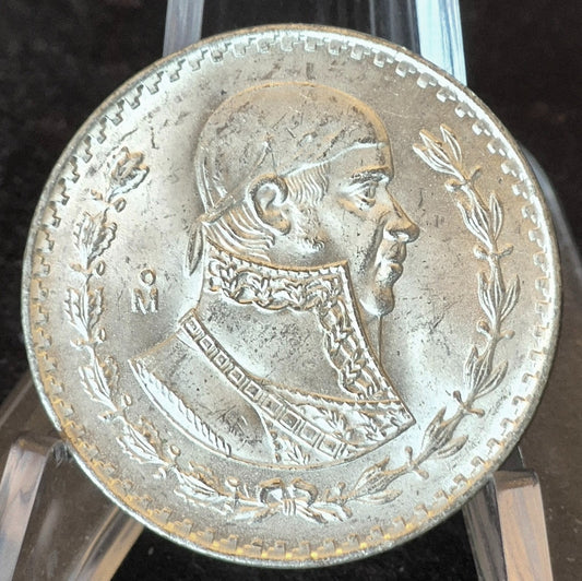 1963 MO Mexico 1 Peso BU Libertad Edge🔥1.6 Grams SILVER Spectacular Blast White