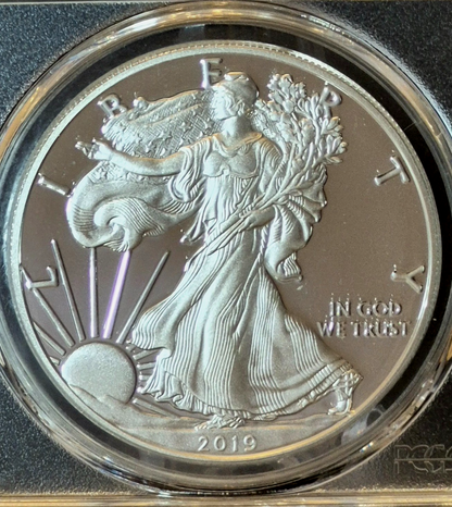 2019-S Silver Eagle PCGS PR70DCAM FDOI Gary Whitley Auto POP 130 1oz .999 SILVER