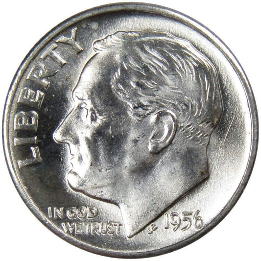 ➡️ 1956-D Roosevelt Dime BU GEM UNCIRCULATED Mint State 90% Silver Coin From OBW
