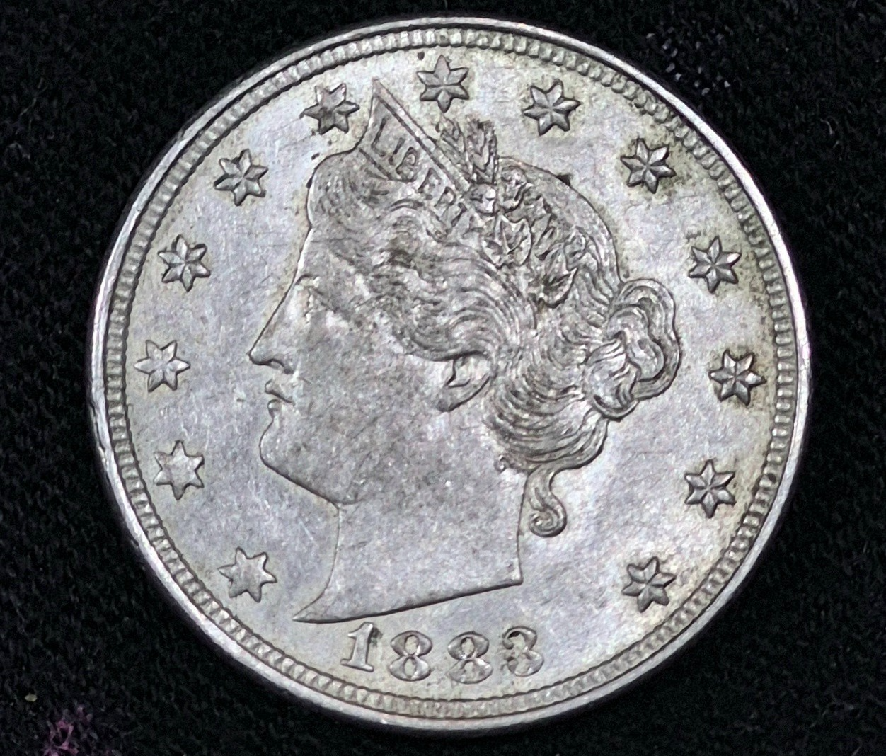 1883 V Nickel NO CENT First Yr of Issue Crisp MS Detail🔥Very Rare Rev Die Crack