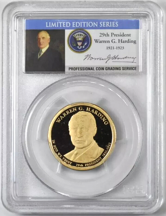 ✅ 2010 S $1 WARREN G. HARDING Dollar PCGS PR69 DCAM President Dollar Coin Photo