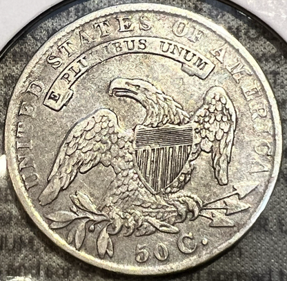 1834 Capped Bust Half Dollar Lettered Edge Small Date Small Letters Sharp  Coin