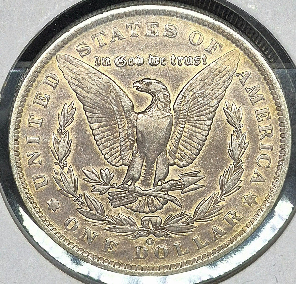 1889 O Gorgeous Toned Morgan 90% Silver Dollar AU Crisp Features Clean Cheeks 1$
