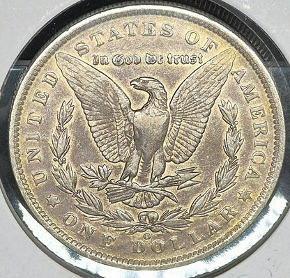 1889 O Gorgeous Toned Morgan 90% Silver Dollar AU Crisp Features Clean Cheeks 1$