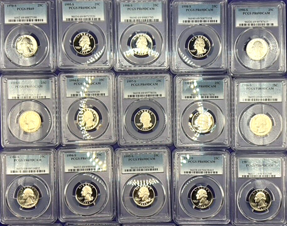 🔥 {LOT OF 20}  - PCGS Graded Washington Quarter PR69DCAM PROOF 25c Coins 🔥