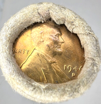 ✅ 1946 D Lincoln Wheat Cent GEM BU 1c BRILLIANT UNCIRCULATED From OBW Roll