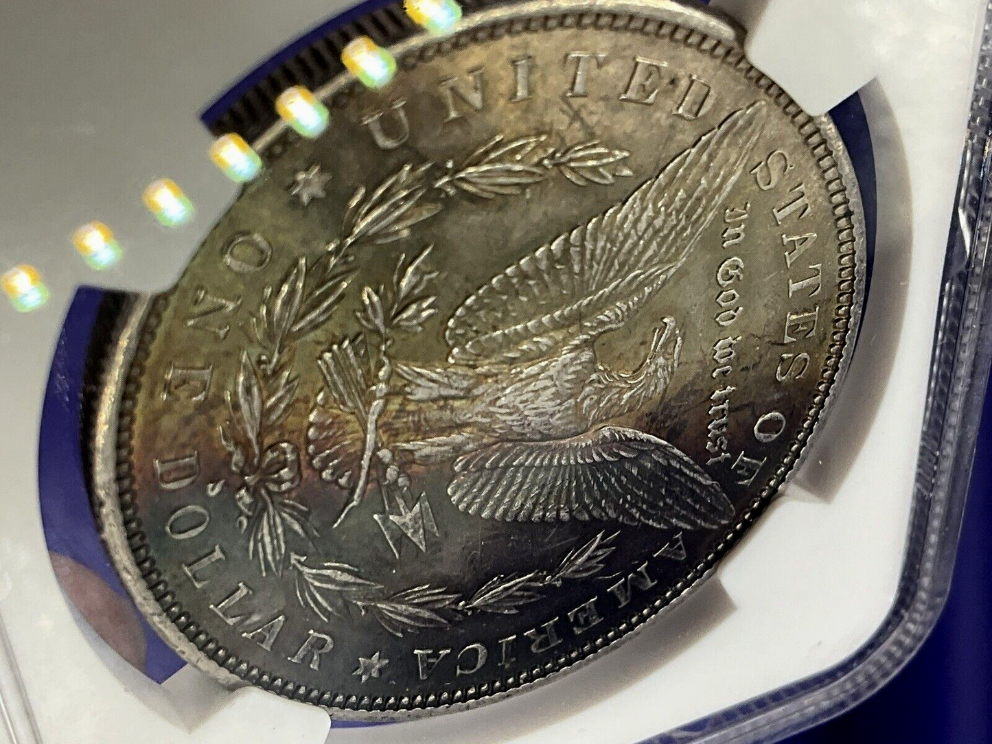 🌈 1880-S Morgan Dollar MS61 NGC Lilac Purple Salmon Toning MONSTER Eye Appeal👀