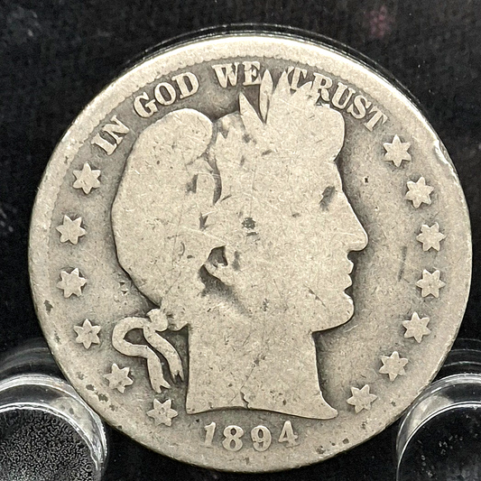 1894 S Barber Half Dollar 90% Silver 50C AG or Less Partial Motto