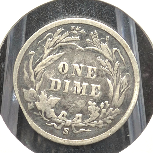 1898 S Barber Dime 🥈90% Silver🥈Finer Detailed Circulated Condition