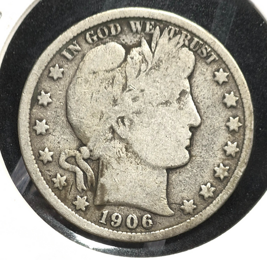 1906 Barber Half Dollar 🥈90% Silver🥈 50C Very Good Condition Full Motto