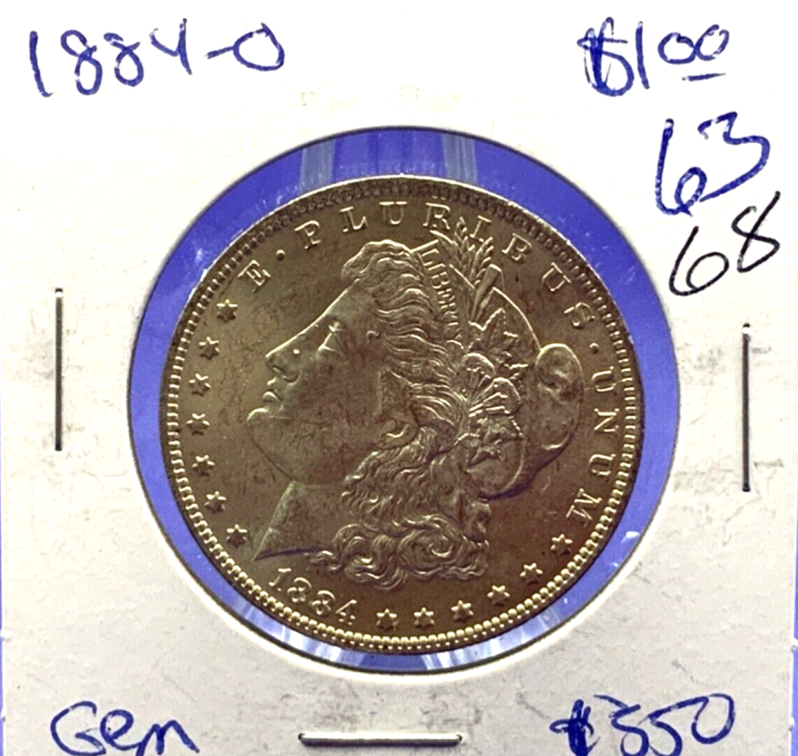 1884-O Morgan 90% Silver Dollar BU Gem Shiny, Bright, Well Struck Coin