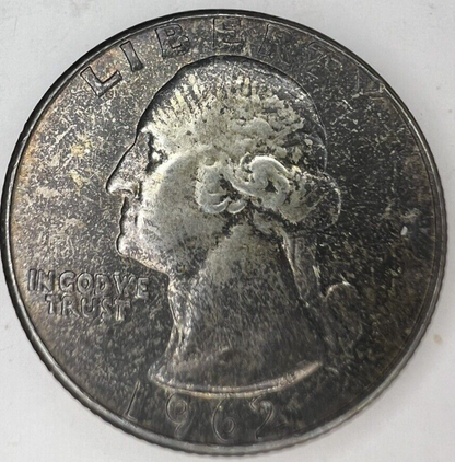 1962-P GEM BU Washington End Coin OBW US Treasury 90% Silver Quarter TONER ALERT