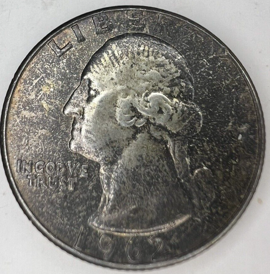1962-P GEM BU Washington End Coin OBW US Treasury 90% Silver Quarter TONER ALERT