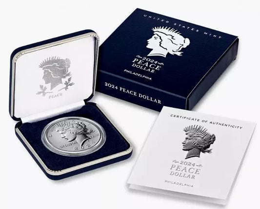 🔥 2024 Peace Dollar Brilliant Uncirculated .999 Silver $1 Coin With OGP & COA