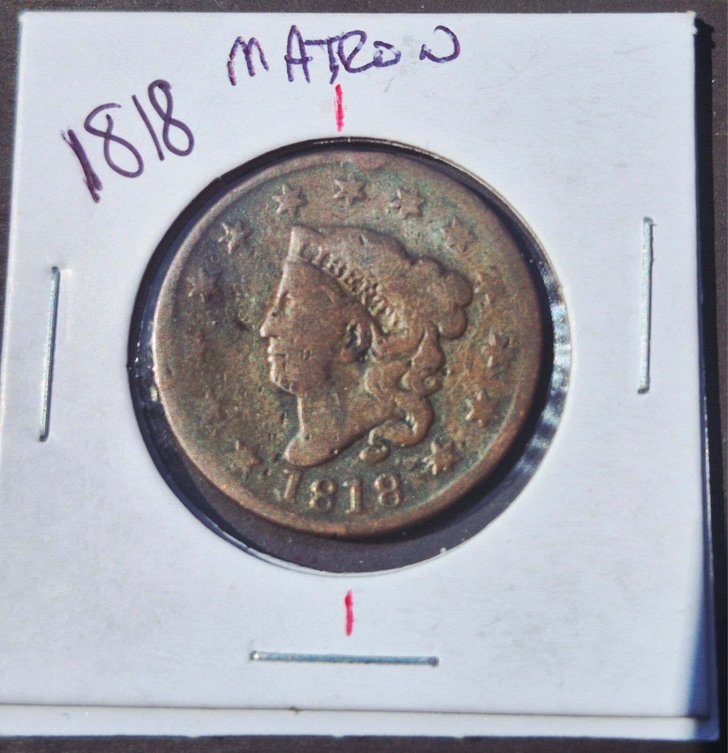 1818 Matron Head Large Cent Rotated Die Good or Less Condition