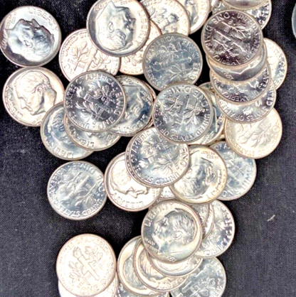 1957P Roosevelt Dime 90% SILVER Gem BU Brilliant Uncirculated Bright White Shiny