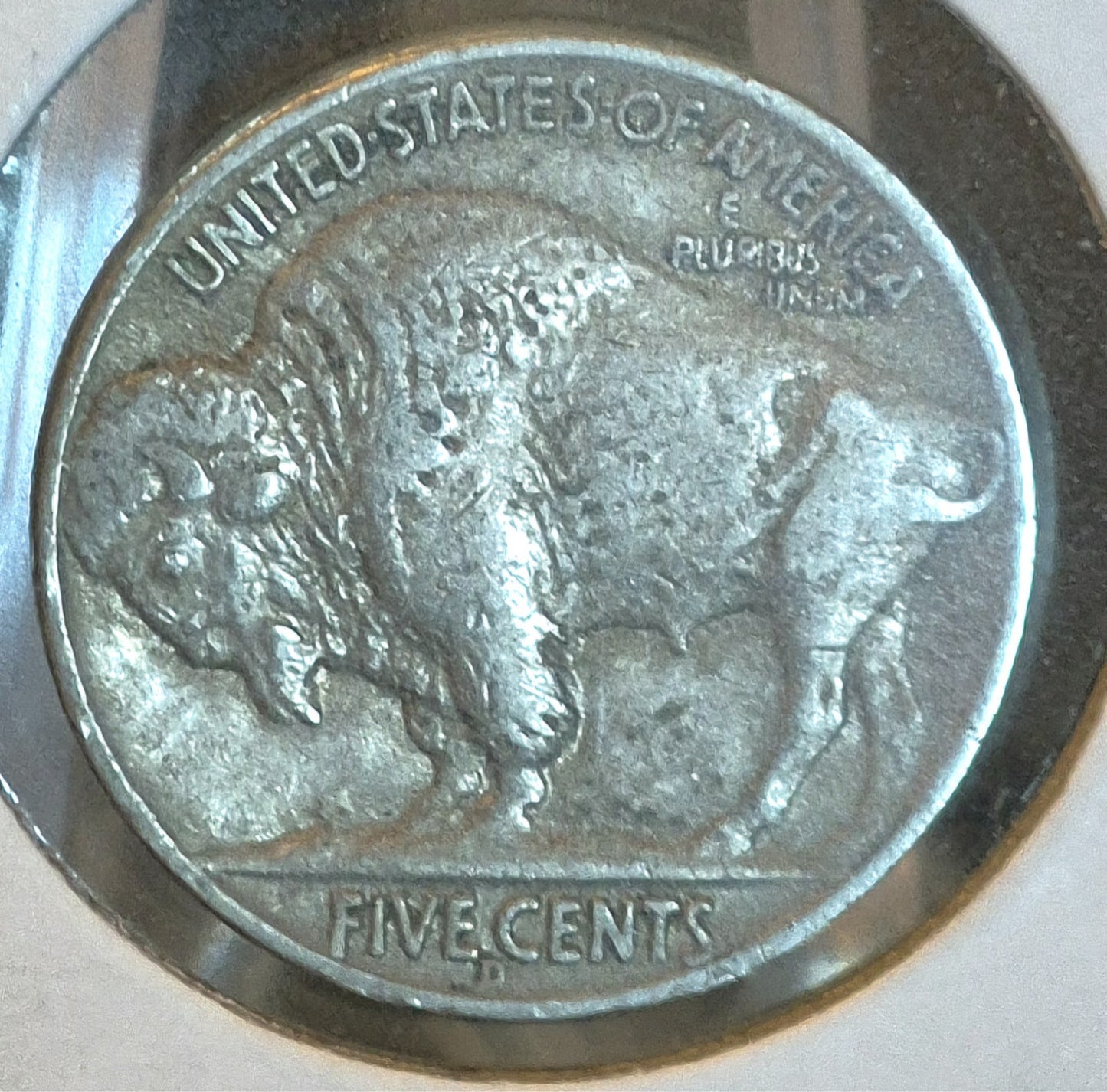 1938-D Buffalo Nickel Denver Mint 5C XF+ Bold Date & Mint Mark W/ Full Horn Cape