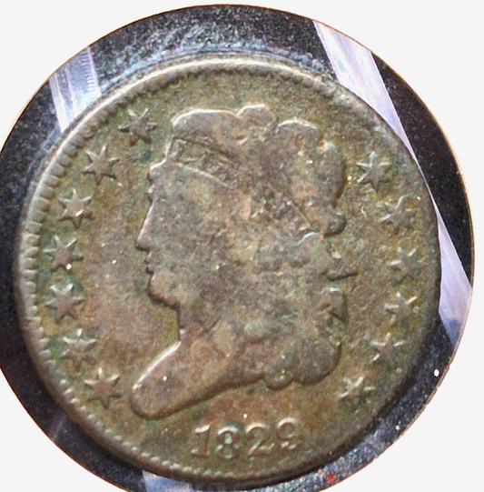 1829 Classic Head Half Cent 🔥Rotated Die Error🔥 FULL LIBERTY Very Good Details