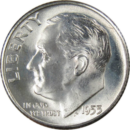 1953S Roosevelt Dime 90% SILVER Gem BU Brilliant Uncirculated Bright White Shiny
