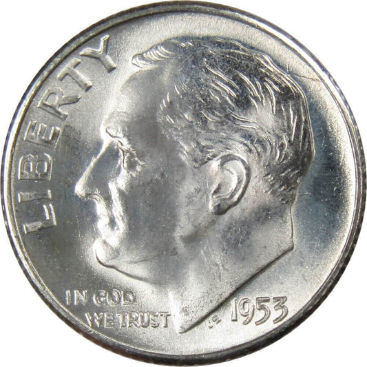 1953S Roosevelt Dime 90% SILVER Gem BU Brilliant Uncirculated Bright White Shiny
