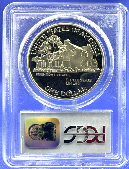 🏆1990-P EISENHOWER Centennial PROOF Silver Dollar Commemorative PCGS PR69DCAM🏆