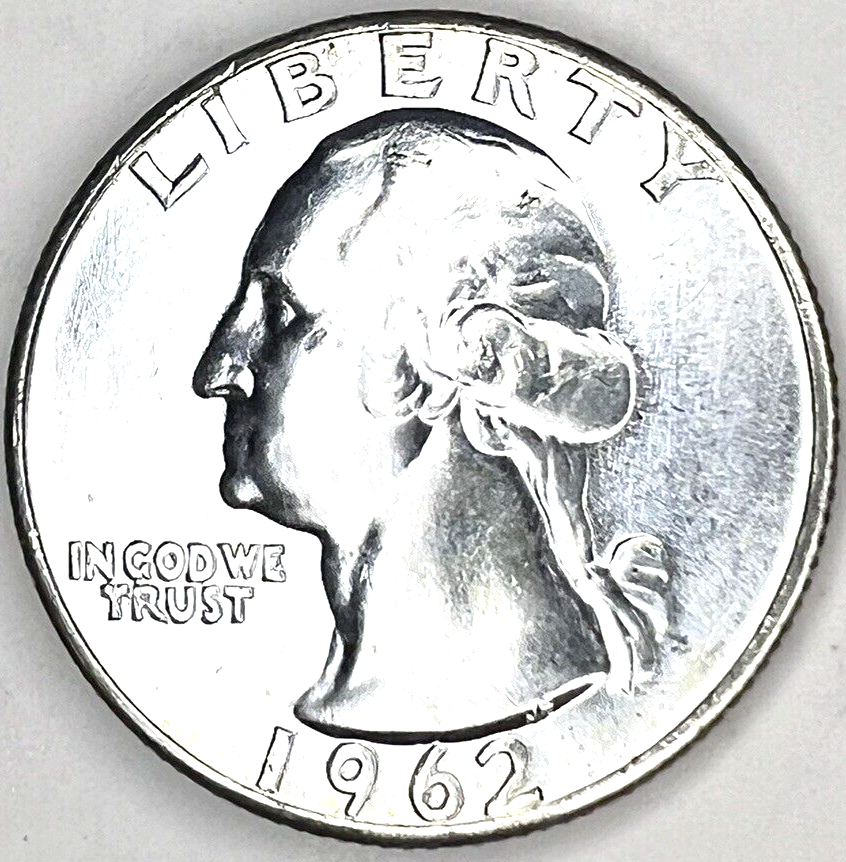 🔥 1962 P GEM BU Washington 90% Silver Quarter US Treasury From OBW Roll Coin