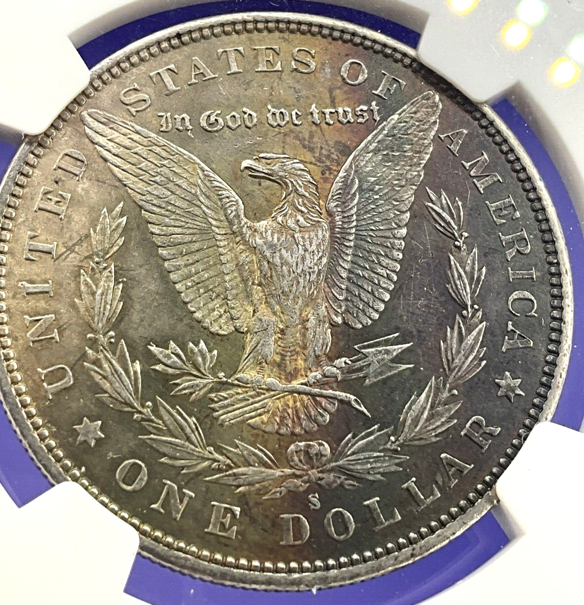 🌈 1880-S Morgan Dollar MS61 NGC Lilac Purple Salmon Toning MONSTER Eye Appeal👀