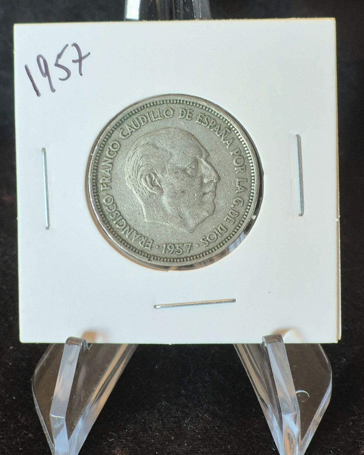 1957  Spain 25 Pesetas Coin
