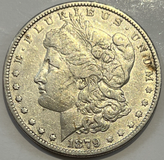 1879 Morgan 90% Silver $1 Dollar Bright White Super Shiny 2nd Year Early Coin