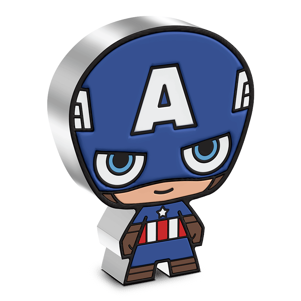 2023 Marvel Captain America 1oz .999 Fine Silver Colorized Proof Chibi Niue Coin