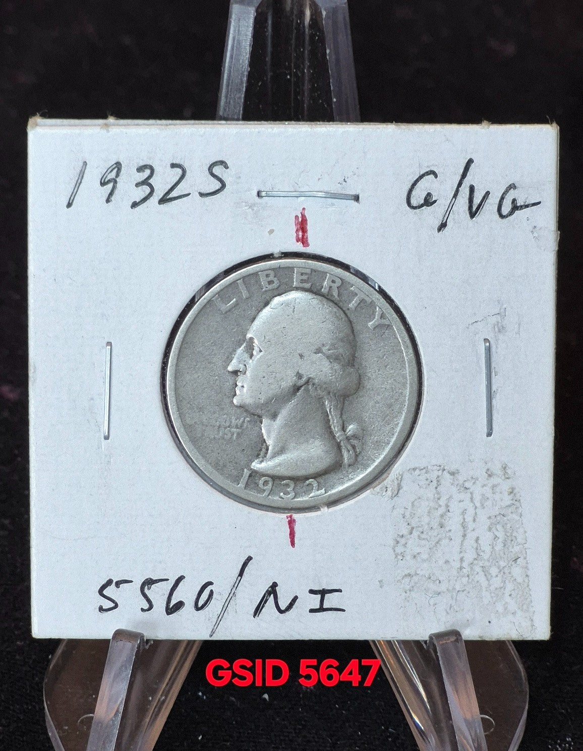 1932-S Washington 22 Degree Die Rotation Key Date 1st Yr 90% Silver Quarter 25C