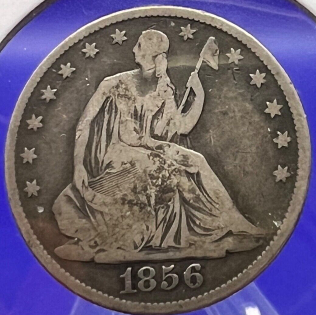 1856-O Liberty Seated Half Dollar Beautiful Detail Sharp Strike 90% Silver Coin