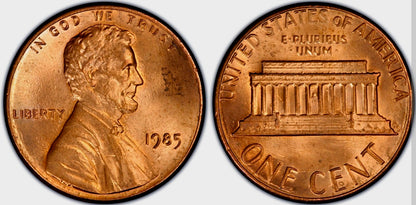 1985 P Lincoln Memorial BU Brilliant Uncirculated 1C From 🔥OBW Bank Roll🔥