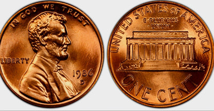 1986 Denver Lincoln Memorial BU Brilliant Uncirculated 1C From 🔥OBW Bank Roll🔥