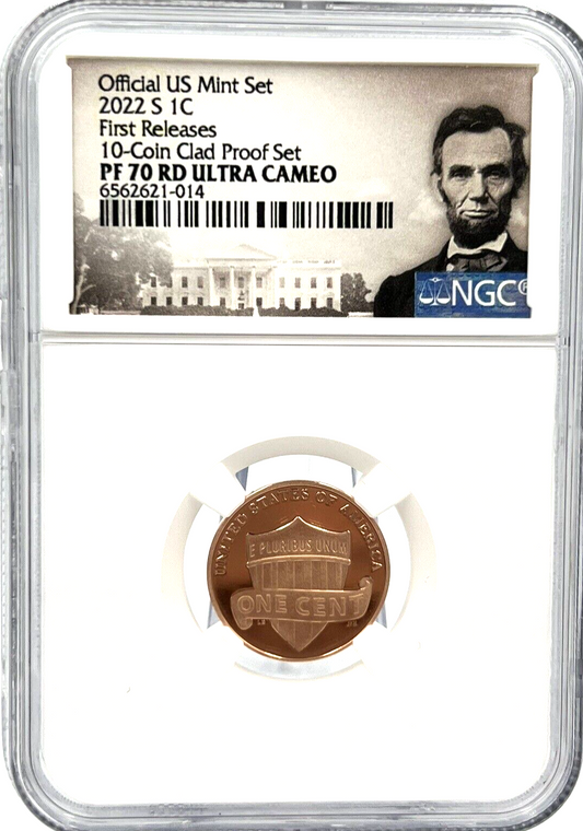 2022 S NGC PF70 RD ULTRA CAMEO FR Official US Mint 10-Coin Clad Proof Set RARE
