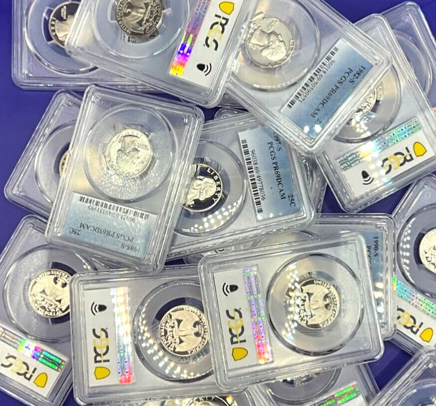 {5} - Graded Washington 25c PROOF COINS  🔥 PCGS PR69DCAM💰1932-2025 Dates  ✅