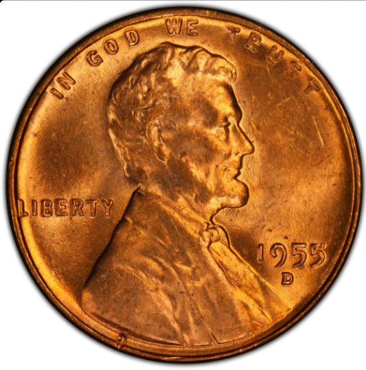 1955 Denver Wheat Back BU Brilliant Uncirculated 1C🔥From OBW Bank Roll🔥