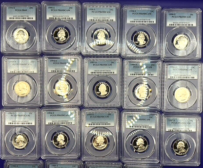 🔥 {LOT OF 20}  - PCGS Graded Washington Quarter PR69DCAM PROOF 25c Coins 🔥