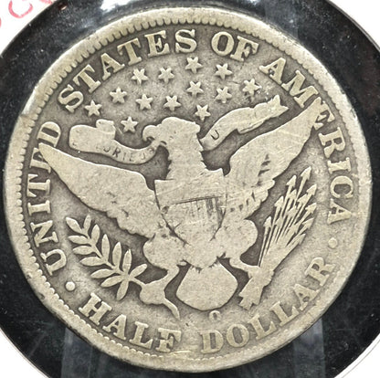 1900 O Barber Half Dollar 90% Silver 50C Very Good Condition Full Rim Part Motto