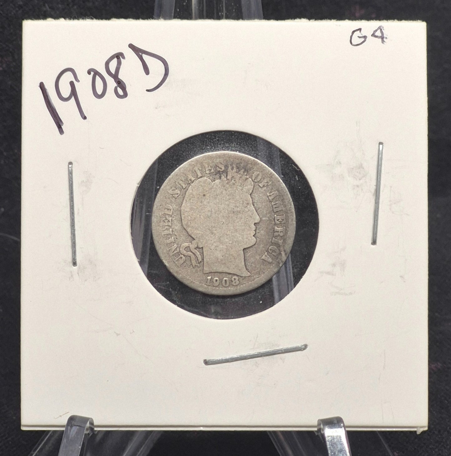 1908 D Barber Dime 🥈90% Silver🥈 Good Detailed Circulated Condition