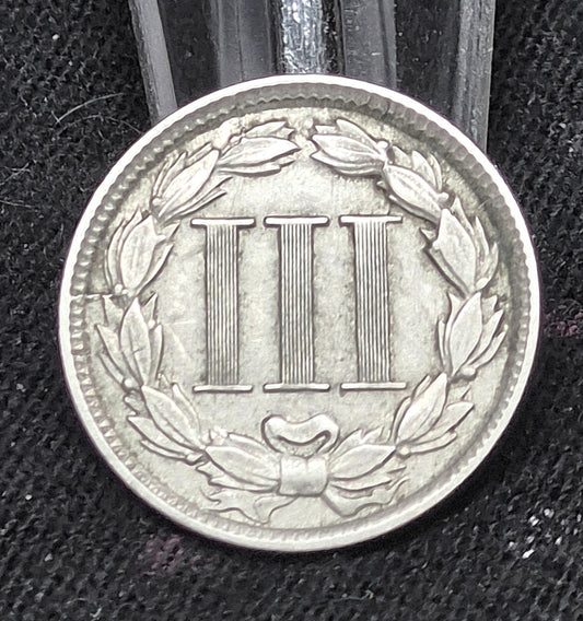 🔥 1865 Liberty Head Three Cent Nickel 3c Civil War Coin Rare Key Date XF-AU