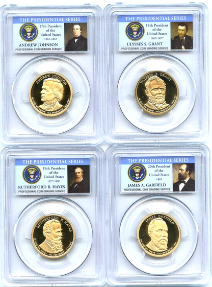 🔥 2011 S Presidential Dollar Set PCGS PR69DCAM Grant Hays Garfield Johnson