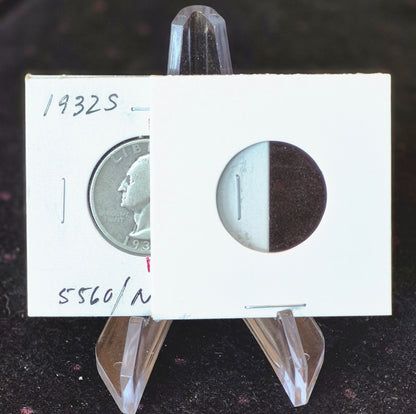 1932-S Washington 22 Degree Die Rotation Key Date 1st Yr 90% Silver Quarter 25C